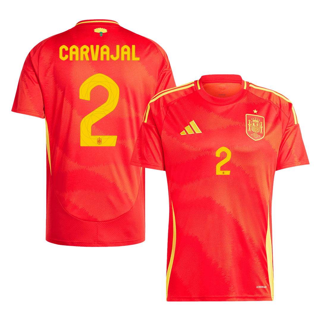 CARVAJAL #2 Spain Home Soccer Jersey Euro 2024