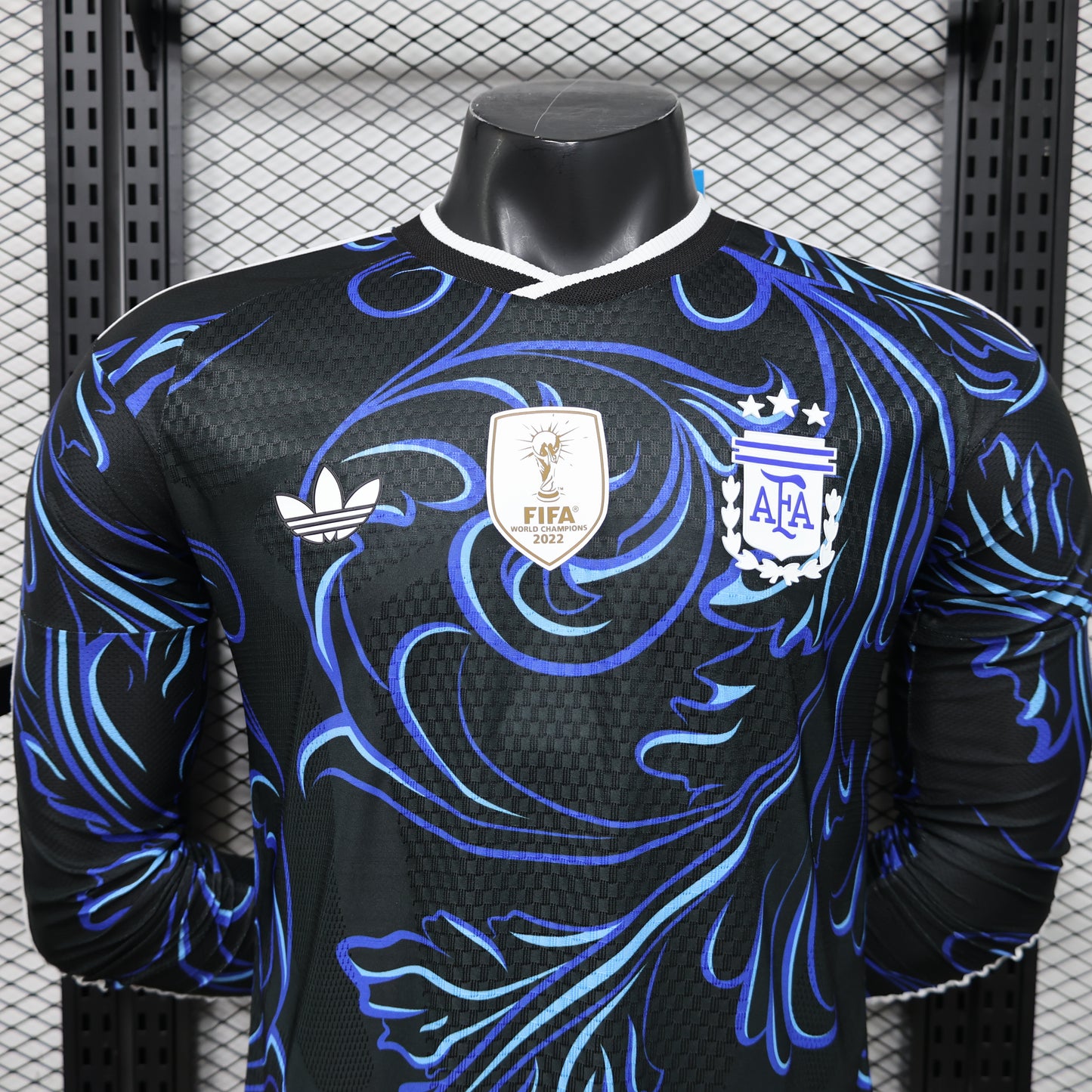 Argentina National Team Away Premium Soccer Jersey (Long Sleeve Authentic Player Version)