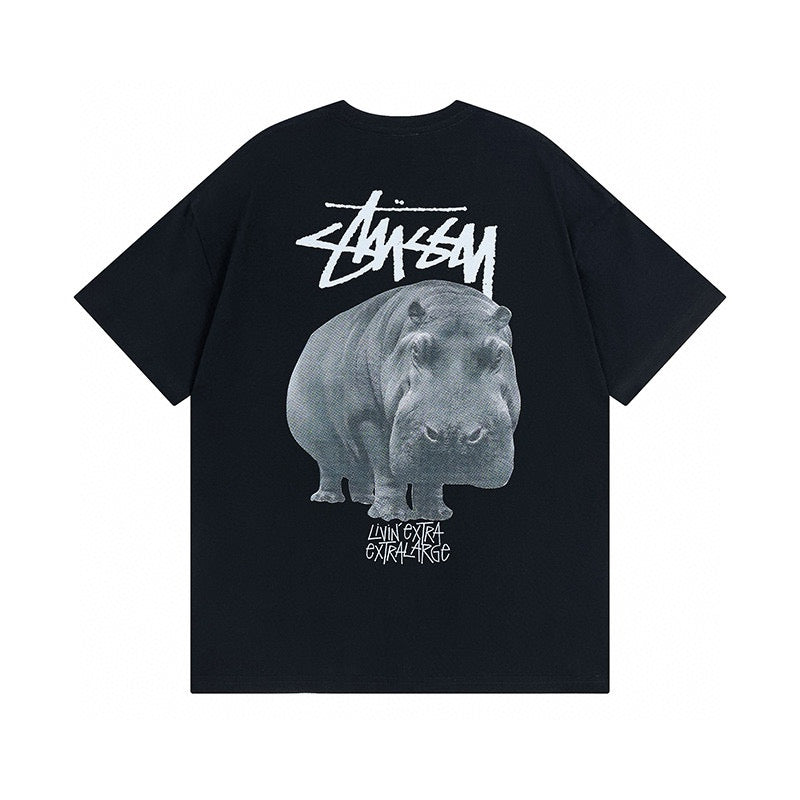 Stussy Livin Extra Extralarge Hippo Graphic T-Shirt - Black