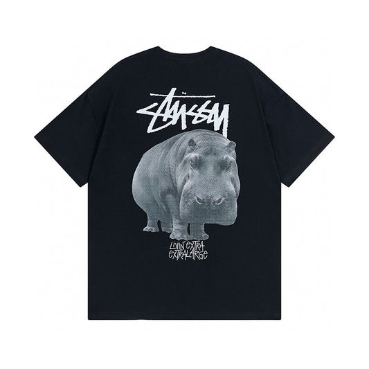 Stussy Livin Extra Extralarge Hippo Graphic T-Shirt - Black