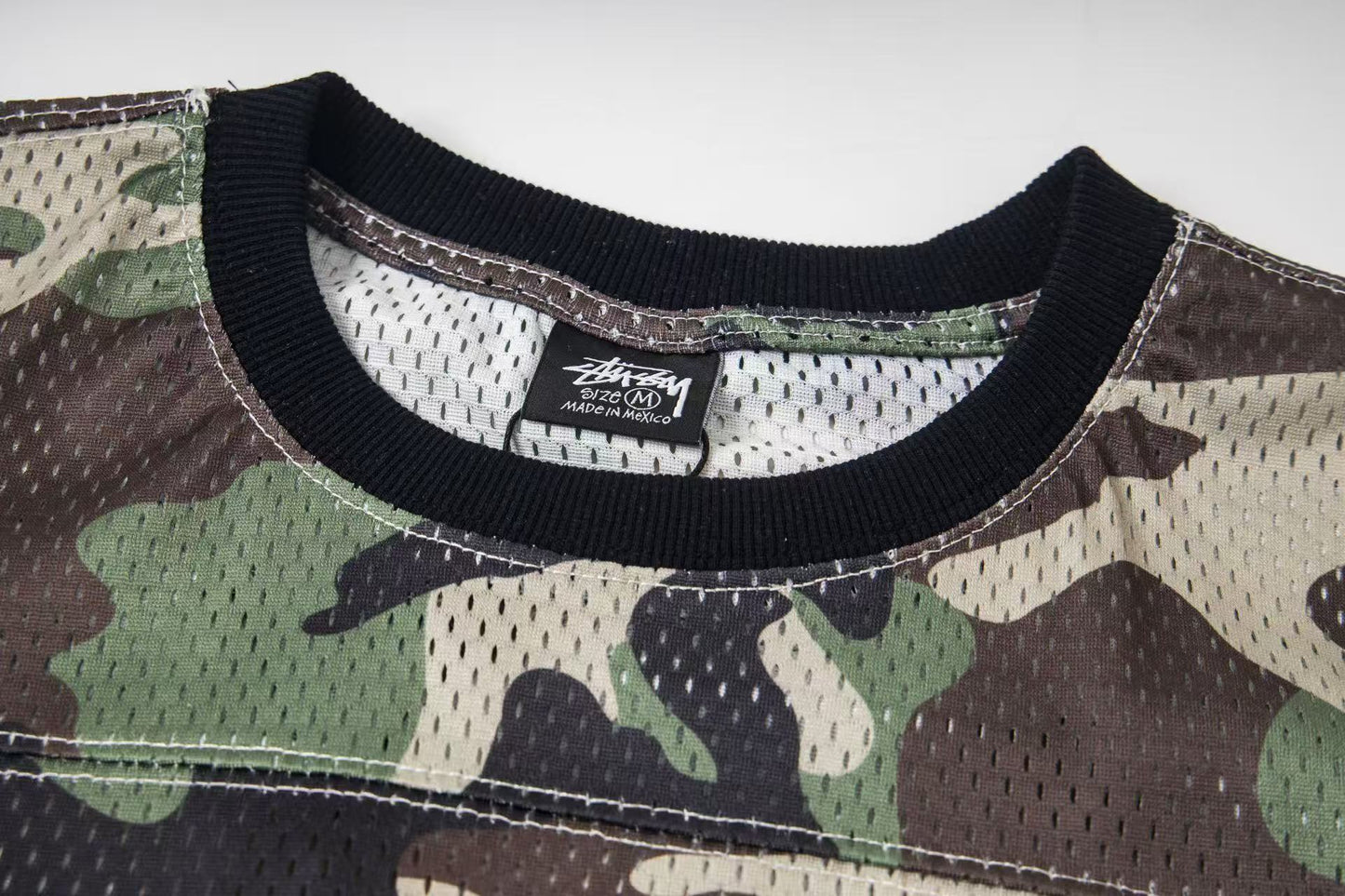 Stussy Camouflage Mesh Athletic Jersey T-Shirt Orange 80