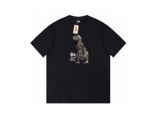 Stussy Big and Meaty Dinosaur Graphic T-Shirt Black
