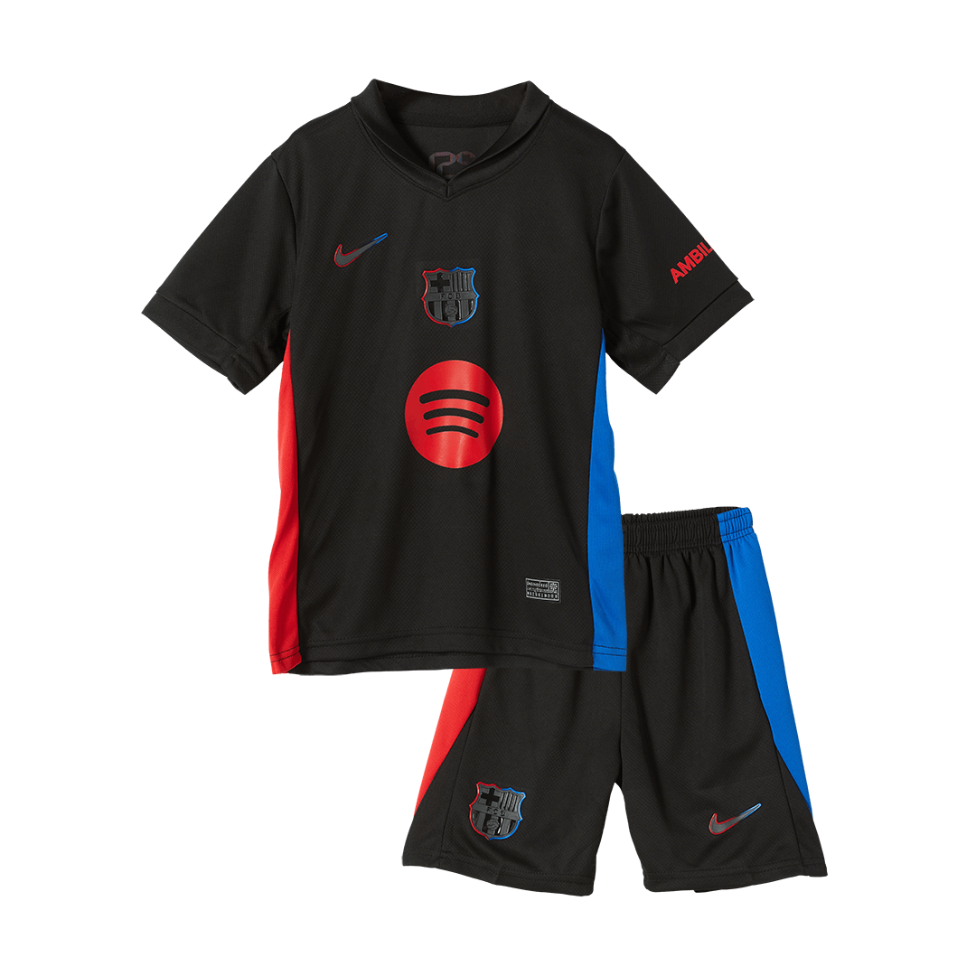 Kids Barcelona Custom Away Soccer Kits 2024/25 - Spotify Logo Without Text