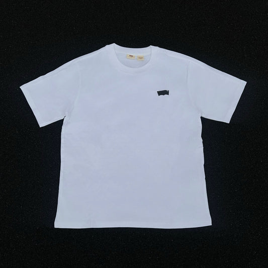 Levi's Men's White Short Sleeve Crewneck T-Shirt with Black Batwing Logo