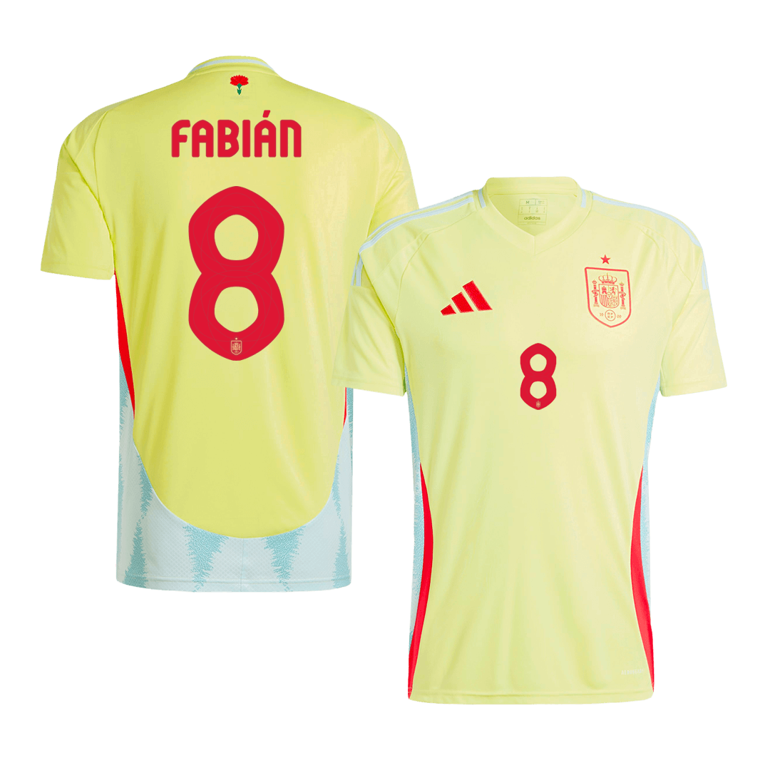 FABIÁN #8 Spain Away Soccer Jersey Euro 2024