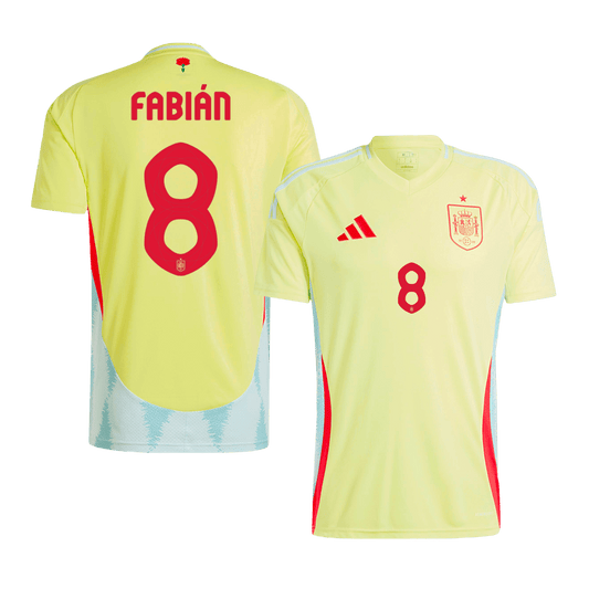FABIÁN #8 Spain Away Soccer Jersey Euro 2024