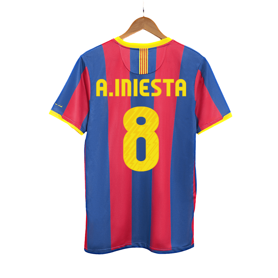 Retro A.INIESTA #8 2010/11 Barcelona Home Soccer Jersey