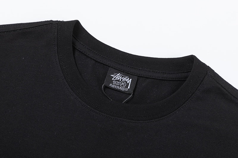 Stussy Black Skull and Dragon Floral Graphic T-Shirt
