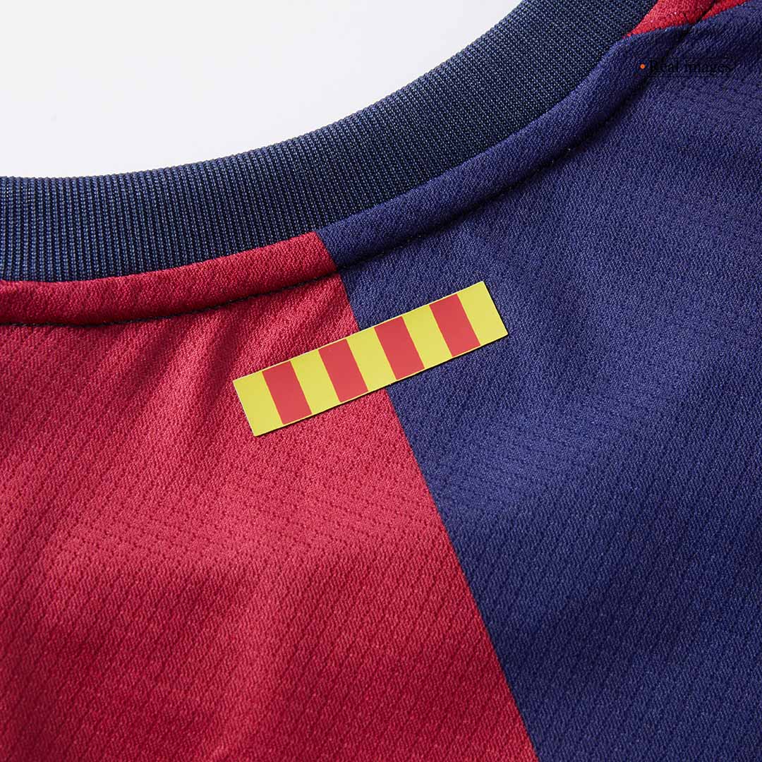Kid's Barcelona X Coldplay Home Soccer Jersey Kit(Jersey+Shorts) 2024/25 Red&Blue