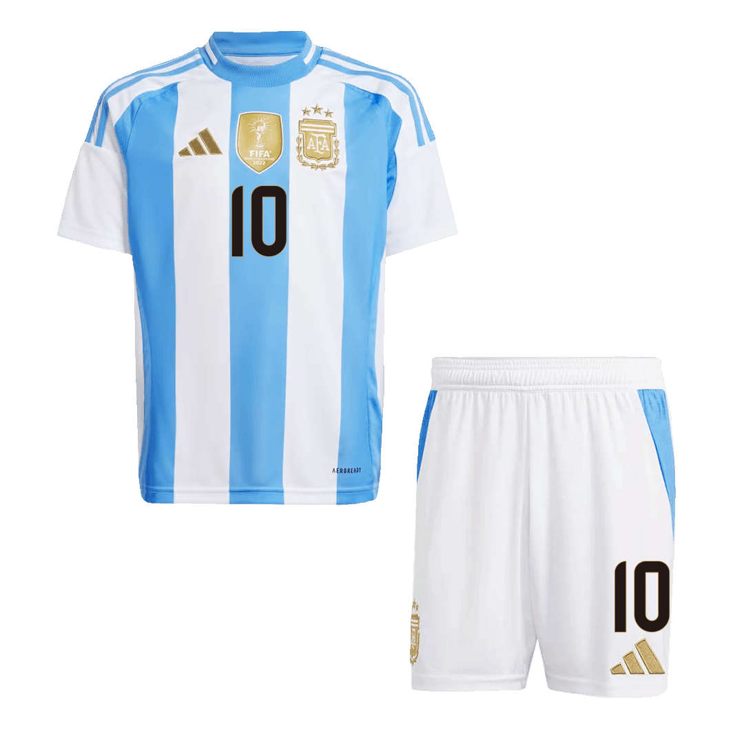 Kids Argentina MESSI #10 Custom Home Soccer Kits 2024