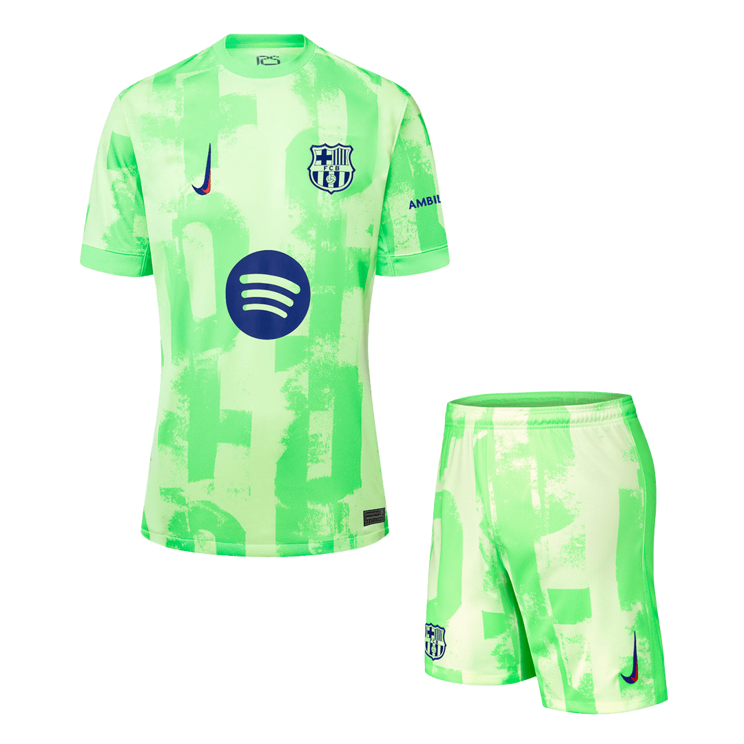 Barcelona Third Away Soccer Jersey Kit(Jersey+Shorts) 2024/25 - UCL (Spotify Logo Without Text)