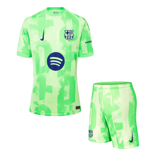 Barcelona Third Away Soccer Jersey Kit(Jersey+Shorts) 2024/25 - UCL (Spotify Logo Without Text)