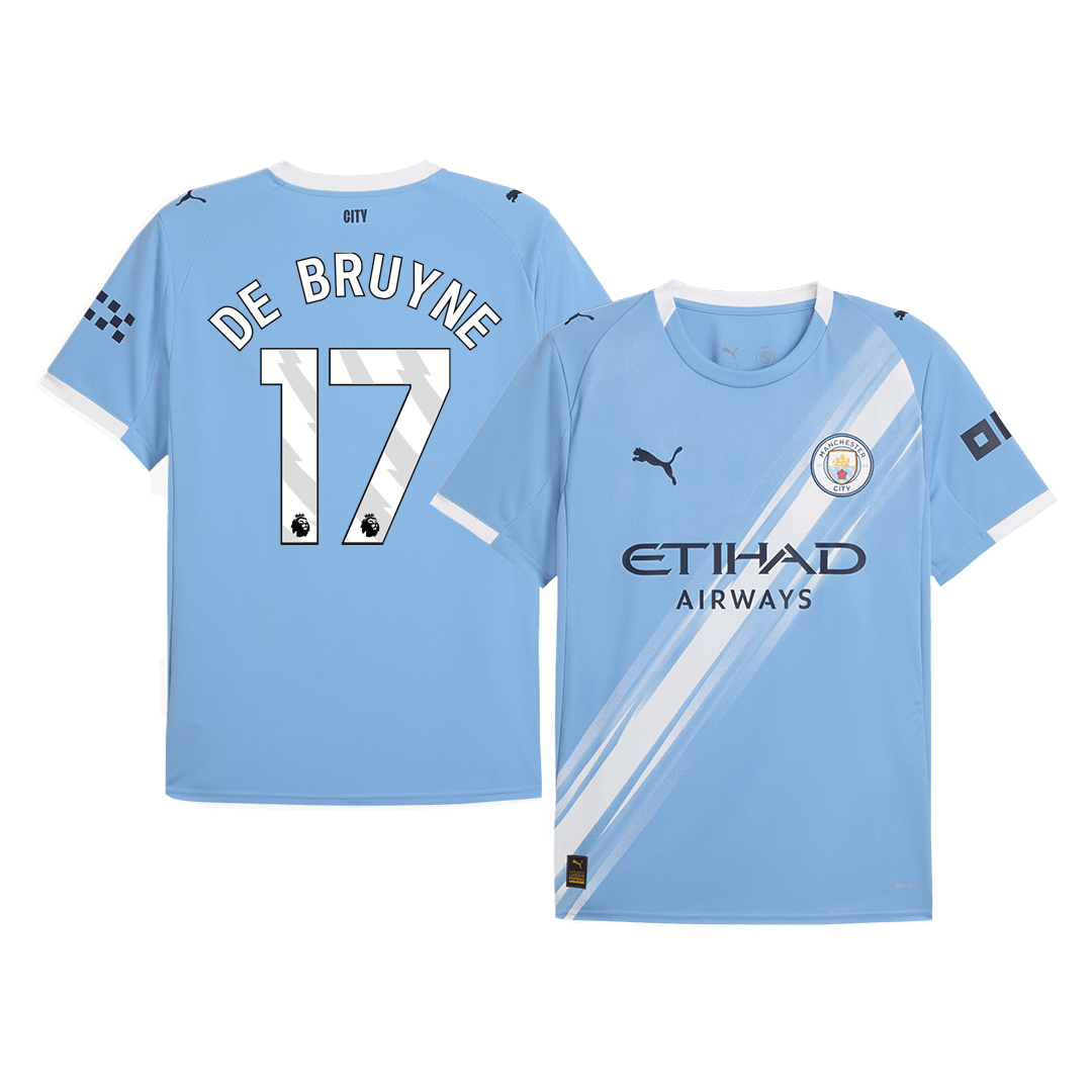 DE BRUYNE #17 Manchester City Home Soccer Jersey 2025/26 Blue