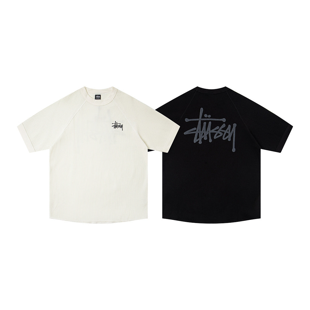Stüssy Textured Waffle-Knit Raglan T-Shirt