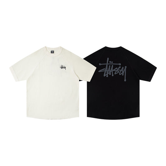 Stüssy Textured Waffle-Knit Raglan T-Shirt