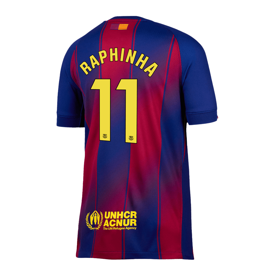 RAPHINHA #11 Barcelona Home Soccer Jersey 2025/26