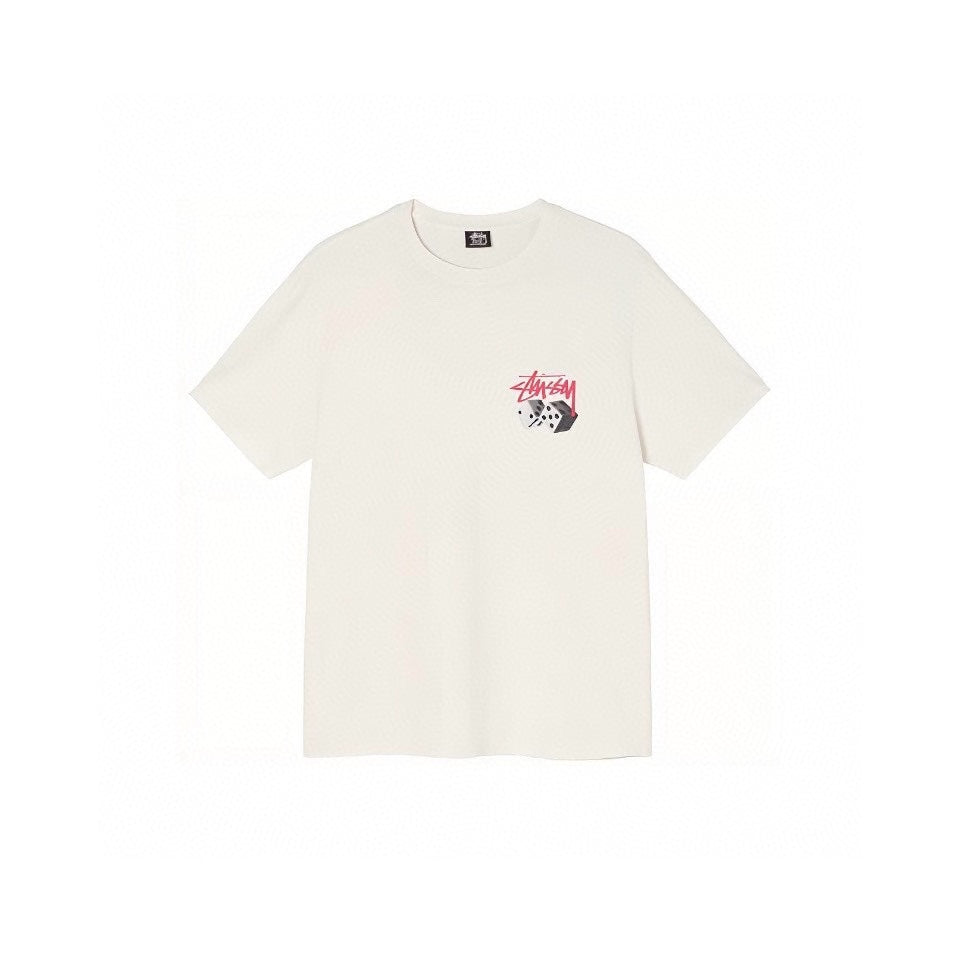 Stussy Off-White Dice T-Shirt with Pink Signature Logo