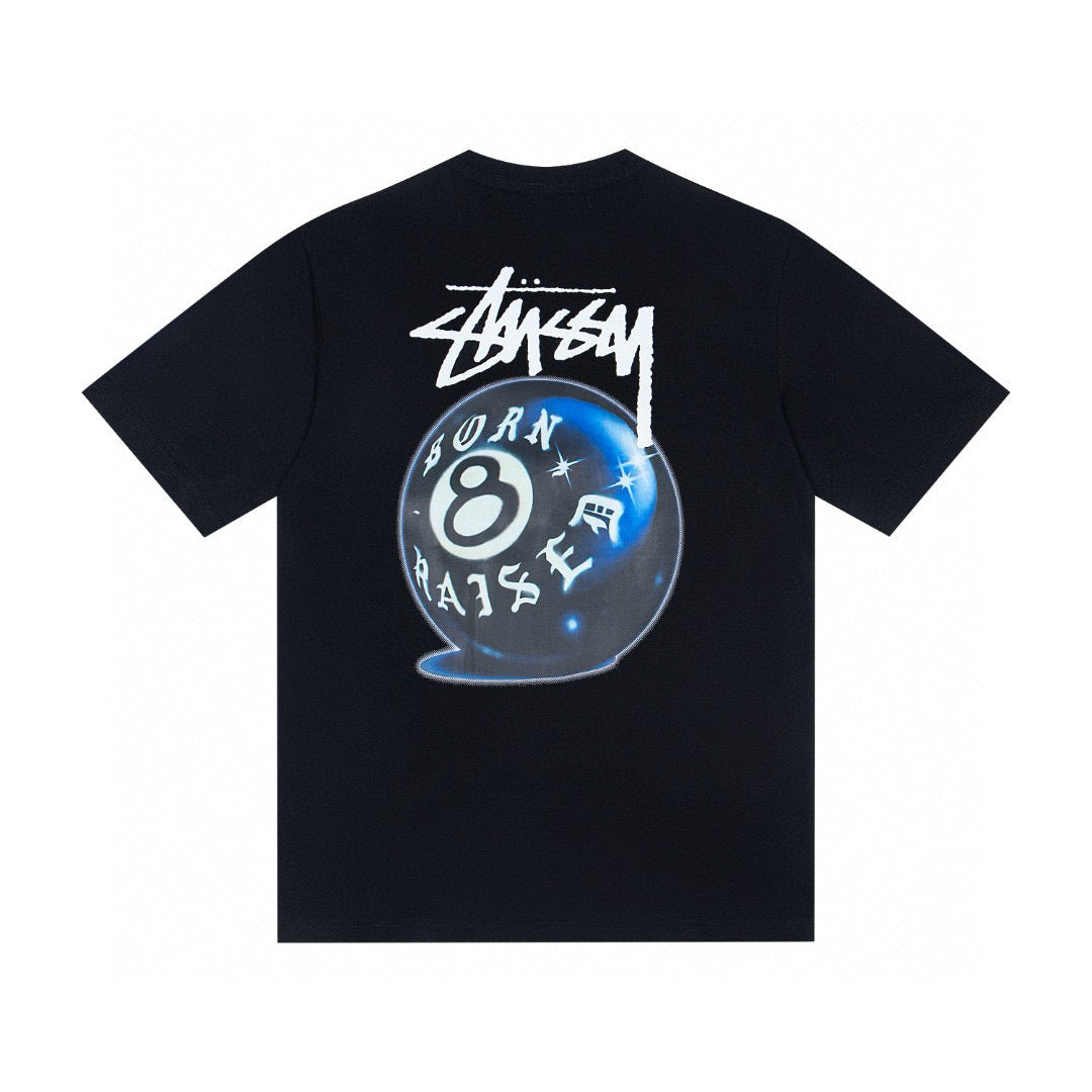 Stussy and Born X Raised 8 Ball Graphic T-Shirt Black