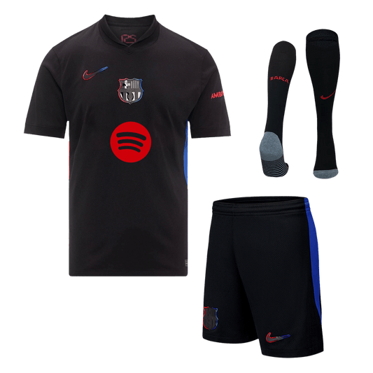 Barcelona Away Soccer Jersey Kit(Jersey+Shorts+Socks) 2024/25 - Spotify Logo Without Text