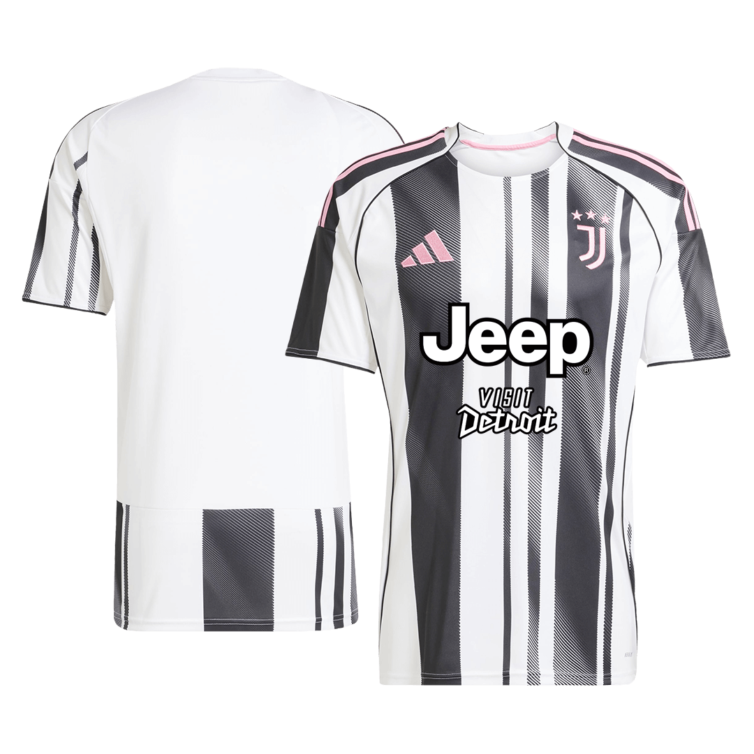 Juventus Jeep x Visit Detroit Sponsor Soccer Jersey Home Custom Men's Shirt 2025/26