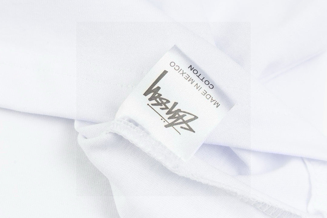 Stussy Blurred Signature Logo Graphic T-Shirt - White/Black