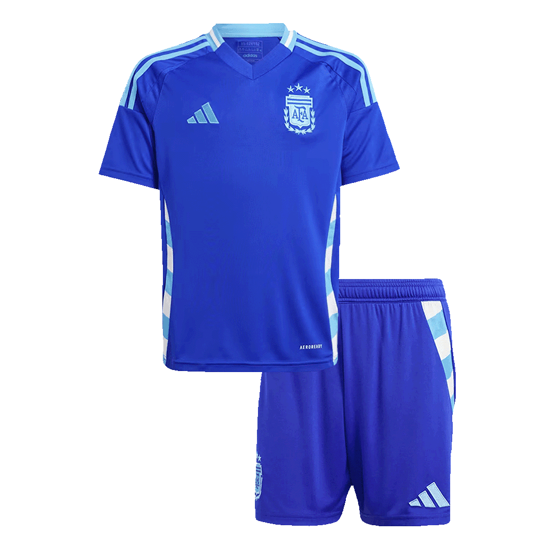 Kid's Argentina Away Soccer Jersey Kit(Jersey+Shorts) Copa America 2024