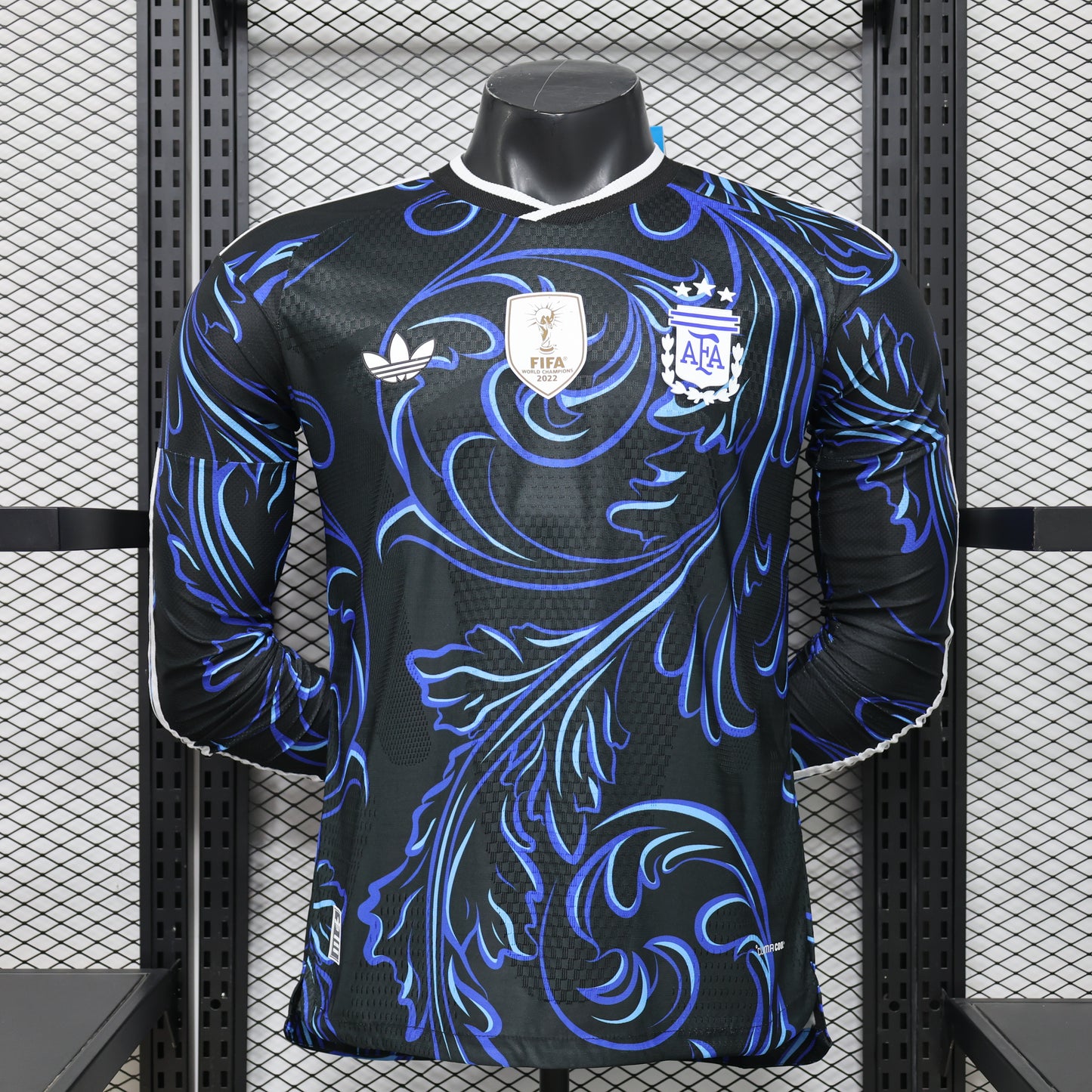 Argentina National Team Away Premium Soccer Jersey (Long Sleeve Authentic Player Version)