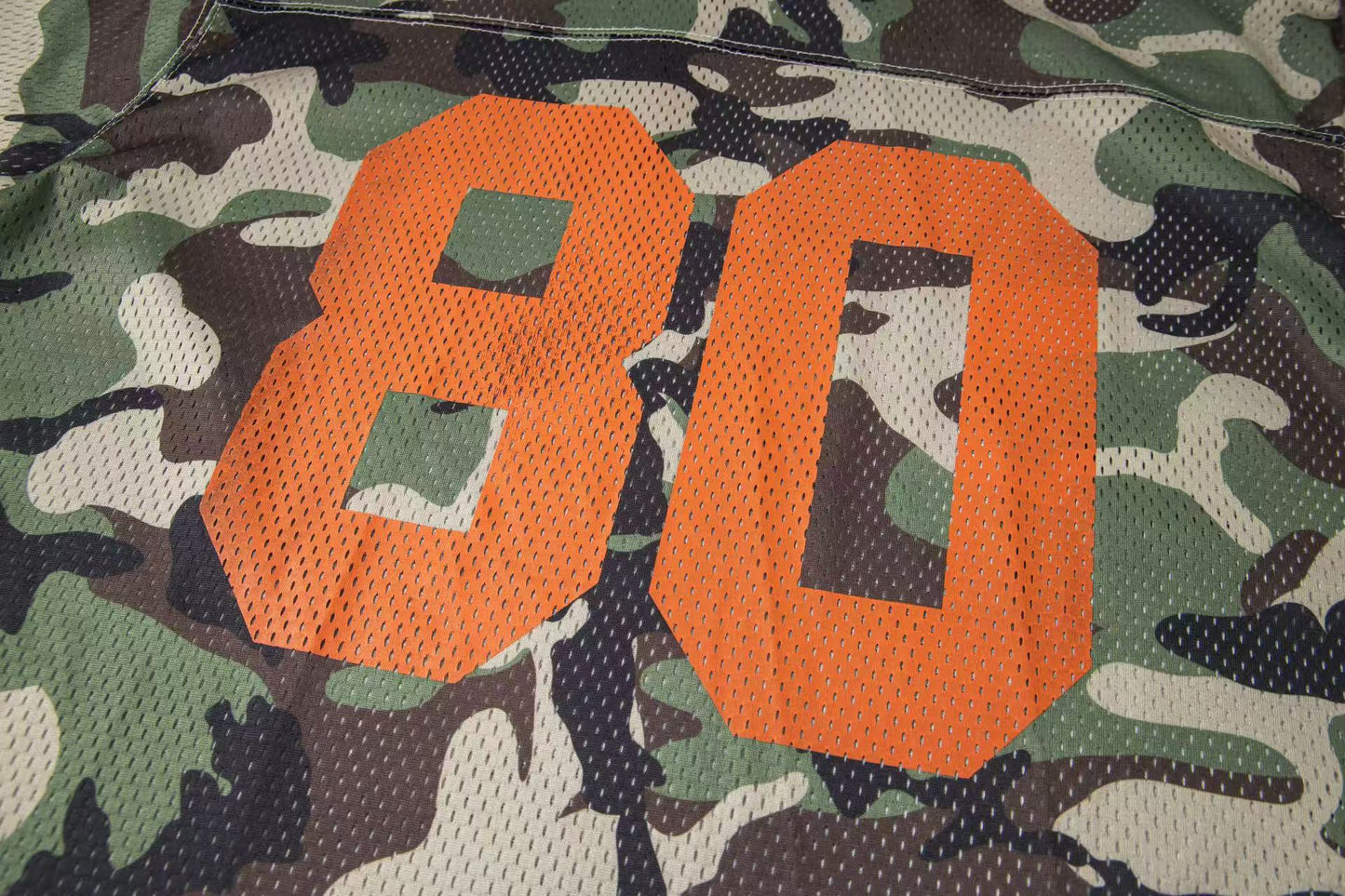 Stussy Camouflage Mesh Athletic Jersey T-Shirt Orange 80