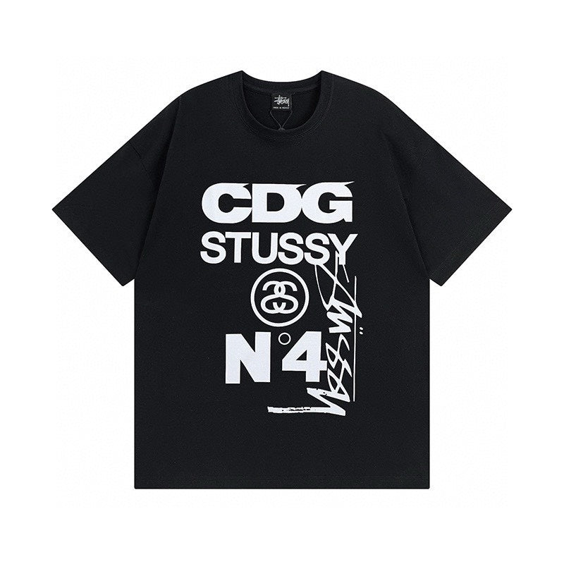 Stussy and CDG Comme des Garcons N°4 Black Graphic T-Shirt