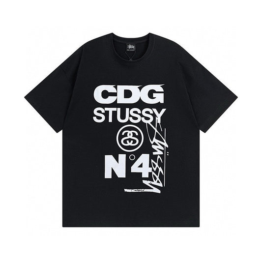 Stussy and CDG Comme des Garcons N°4 Black Graphic T-Shirt
