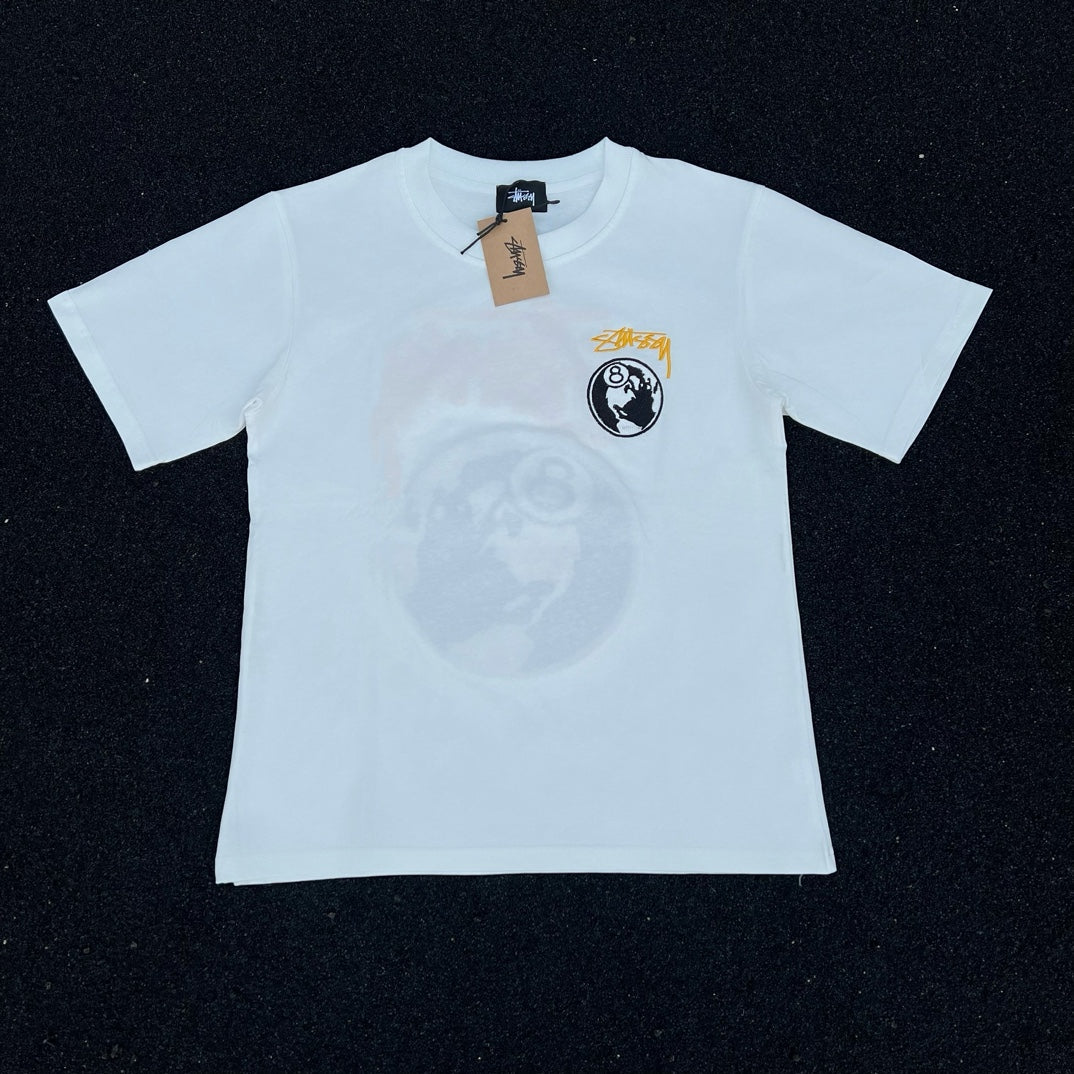 Stussy 8-Ball Globe Graphic T-Shirt - Black