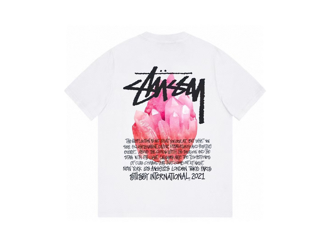 Stussy Basic Signature Logo T-Shirt in White | Classic Streetwear Tee