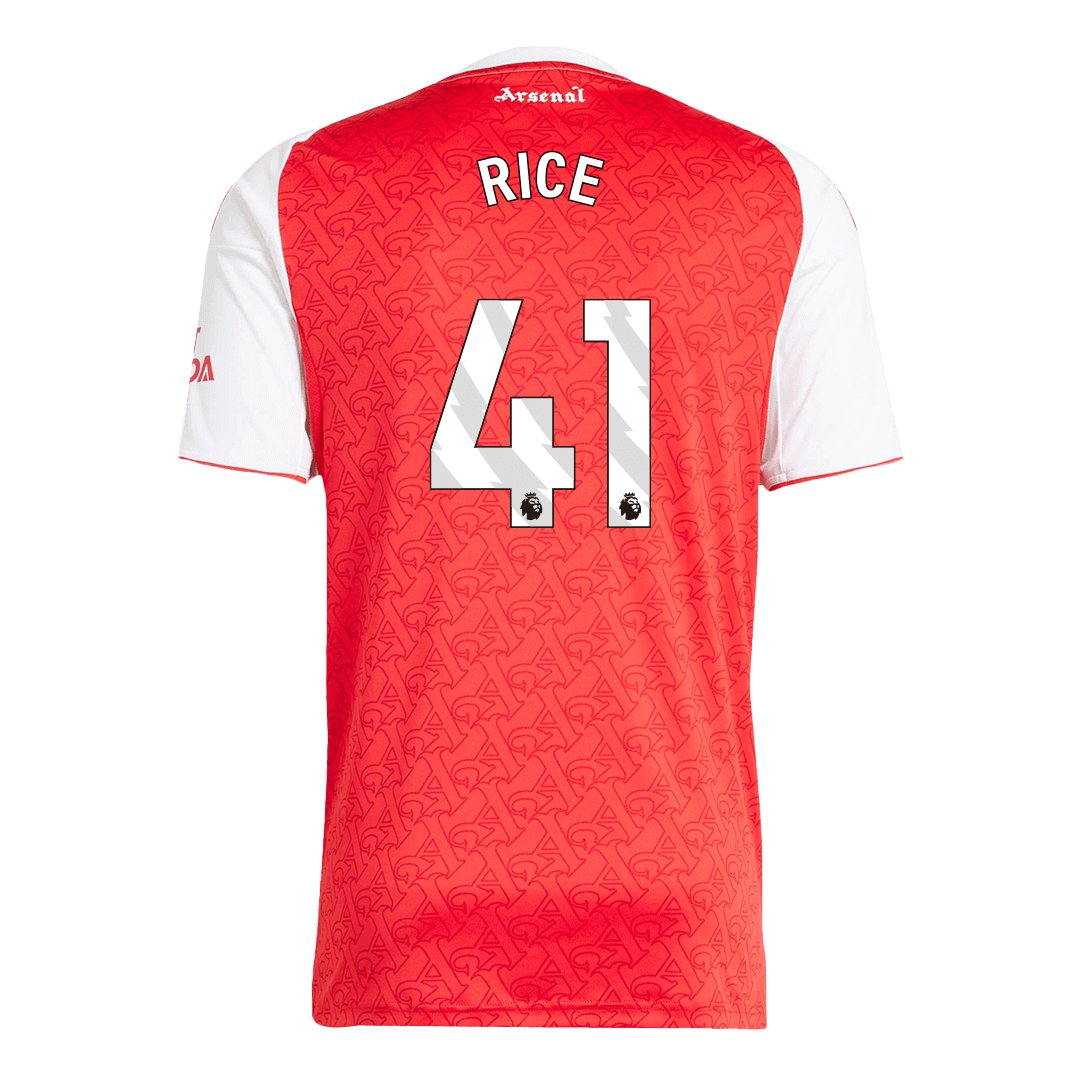 RICE #41 Arsenal Home Soccer Jersey 2025/26 Red
