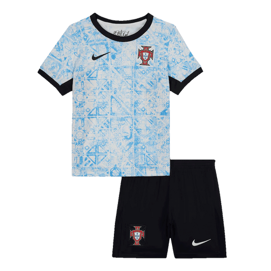 Kid's Portugal Away Soccer Jersey Kit(Jersey+Shorts) Euro 2024