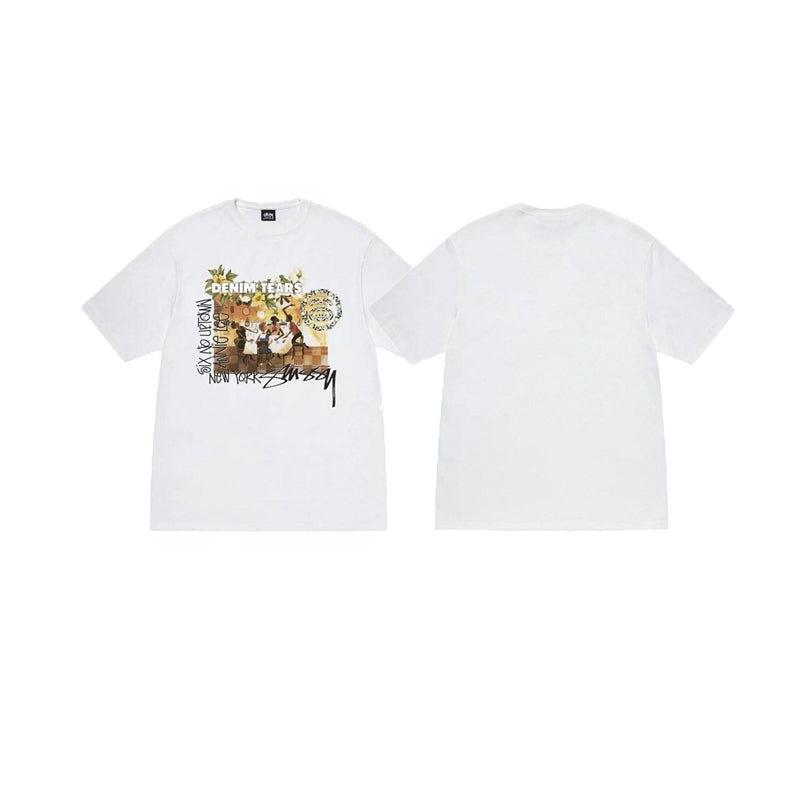 Stussy and Denim Tears Annie Lee Six No Uptown T-Shirt White