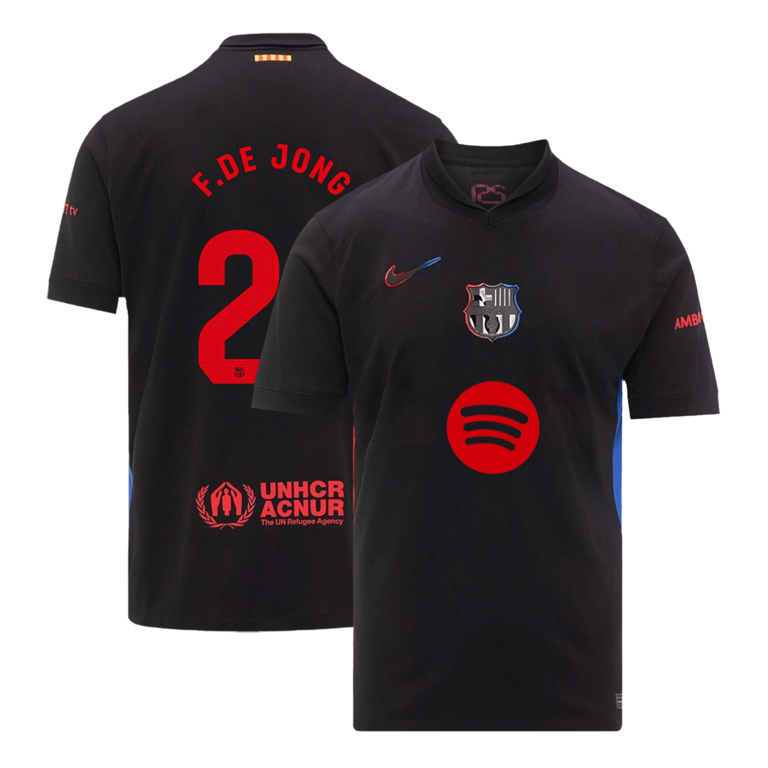 F.DE JONG #21 Barcelona Away Soccer Jersey 2024/25 - Spotify Logo Without Text