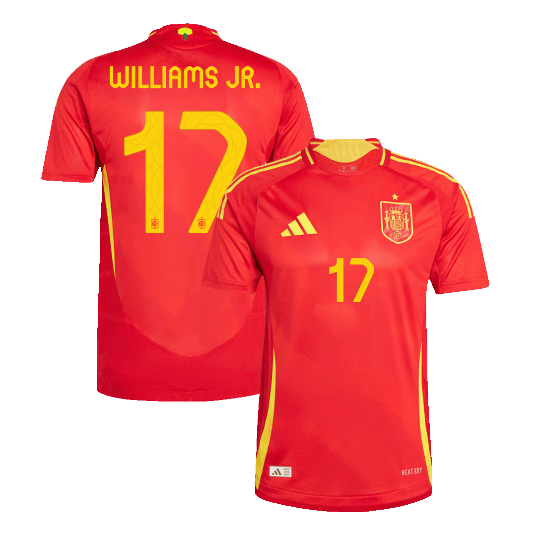 Authentic WILLIAMS JR. #17 Spain Home Soccer Jersey Euro 2024