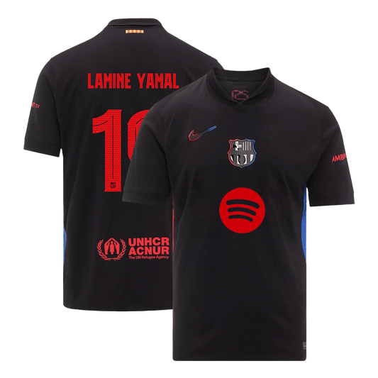 LAMINE YAMAL #19 Barcelona Away Soccer Jersey 2024/25 - UCL (Spotify Logo Without Text)