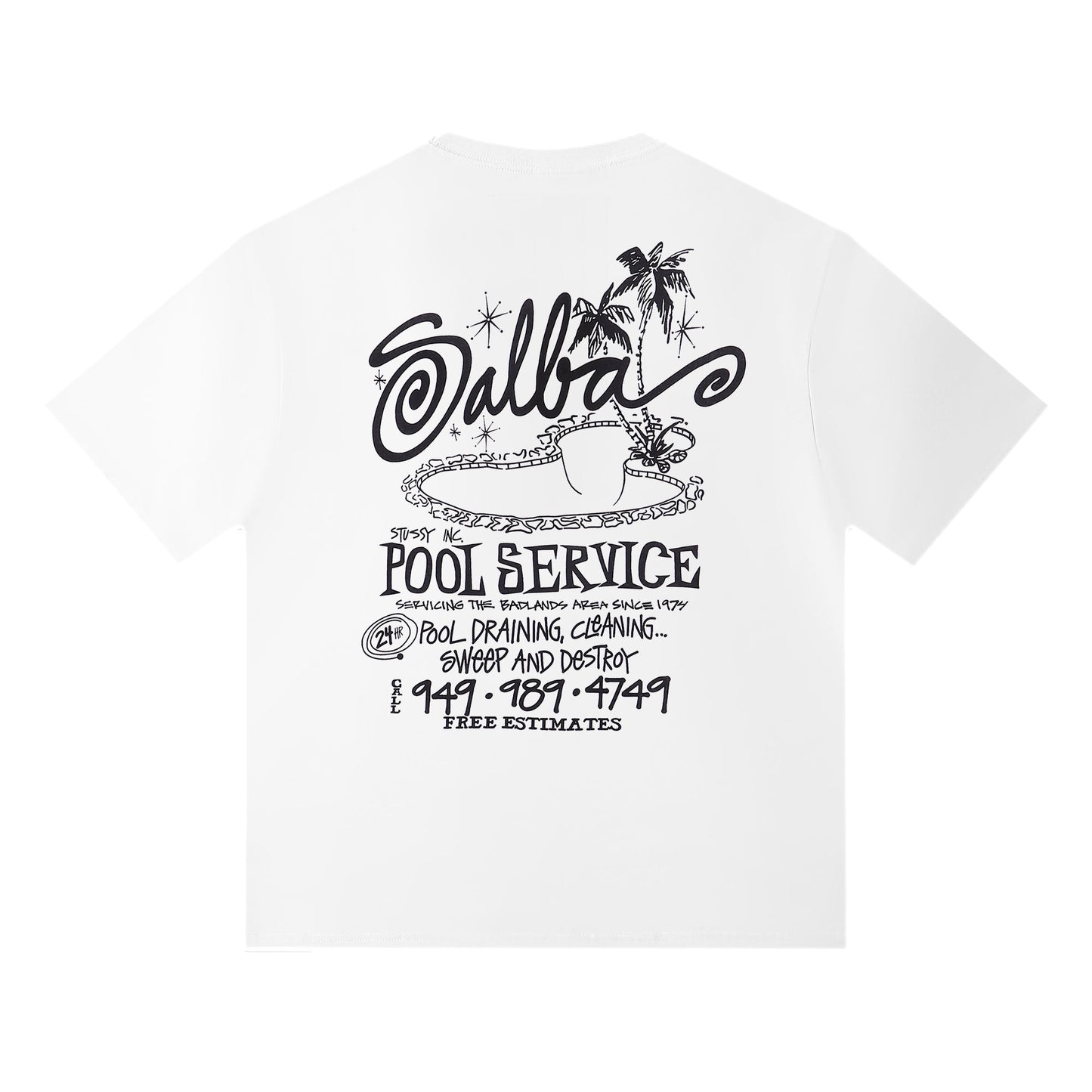 Stussy Alba Pool Service T-Shirt - Black