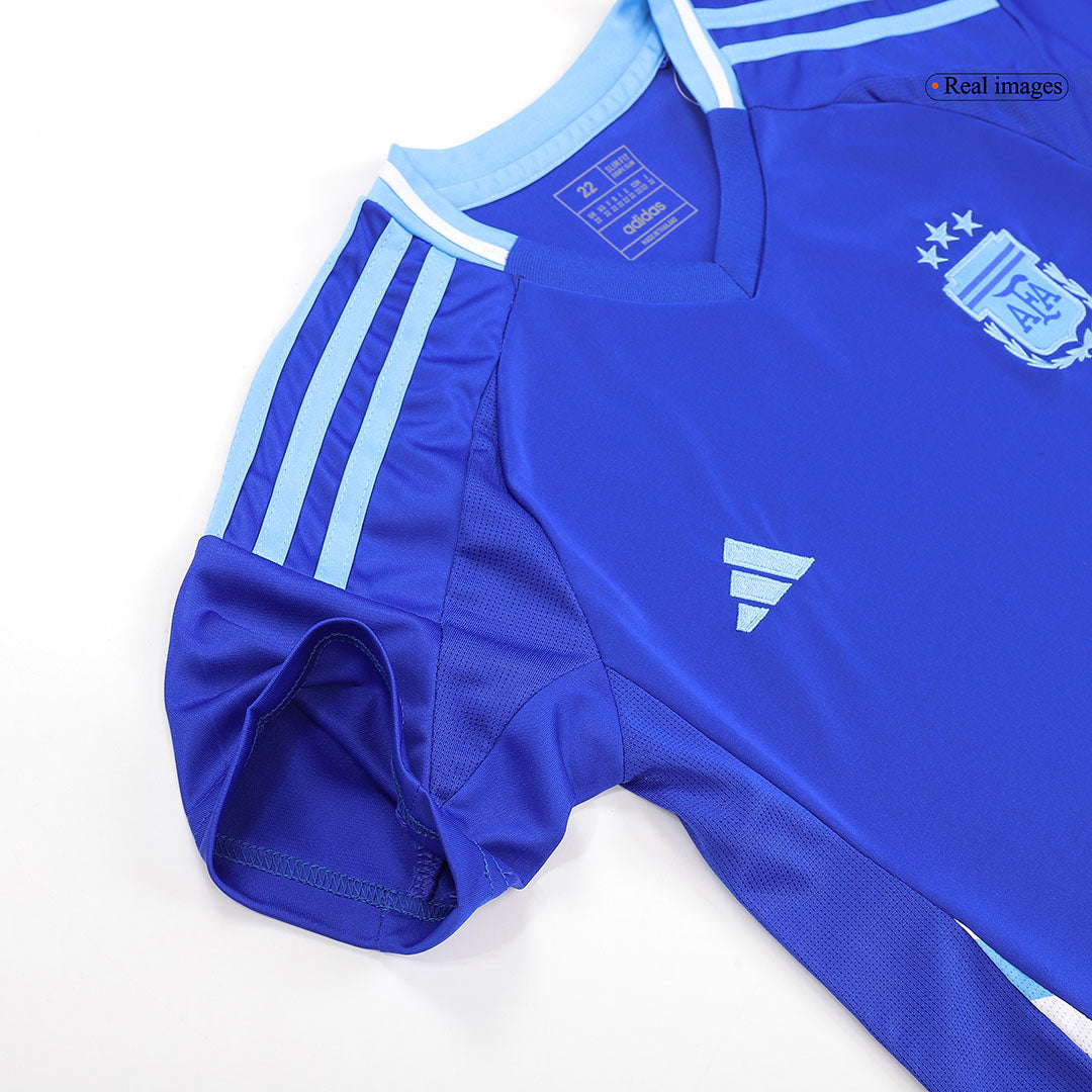 Kid's Argentina Away Soccer Jersey Kit(Jersey+Shorts+Socks) 2024