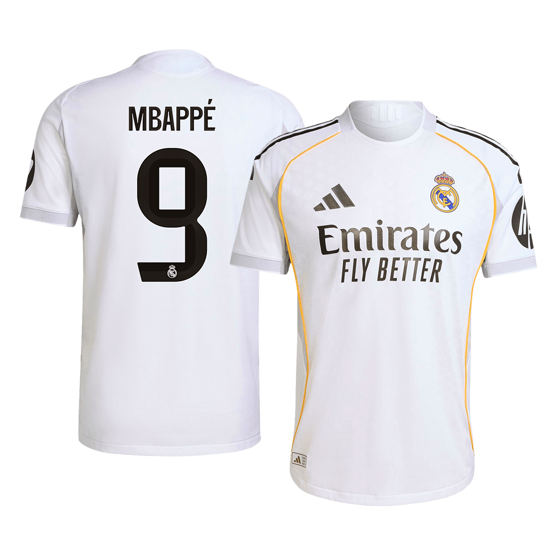 Authentic MBAPPÉ #9 Soccer Jersey Real Madrid Home Shirt 2025/26