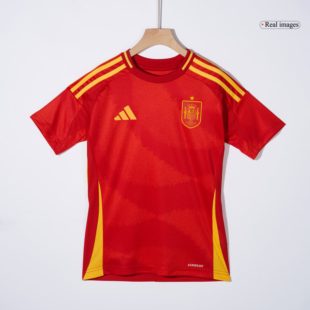 Kid's Spain Home Soccer Jersey Kit(Jersey+Shorts) Euro 2024
