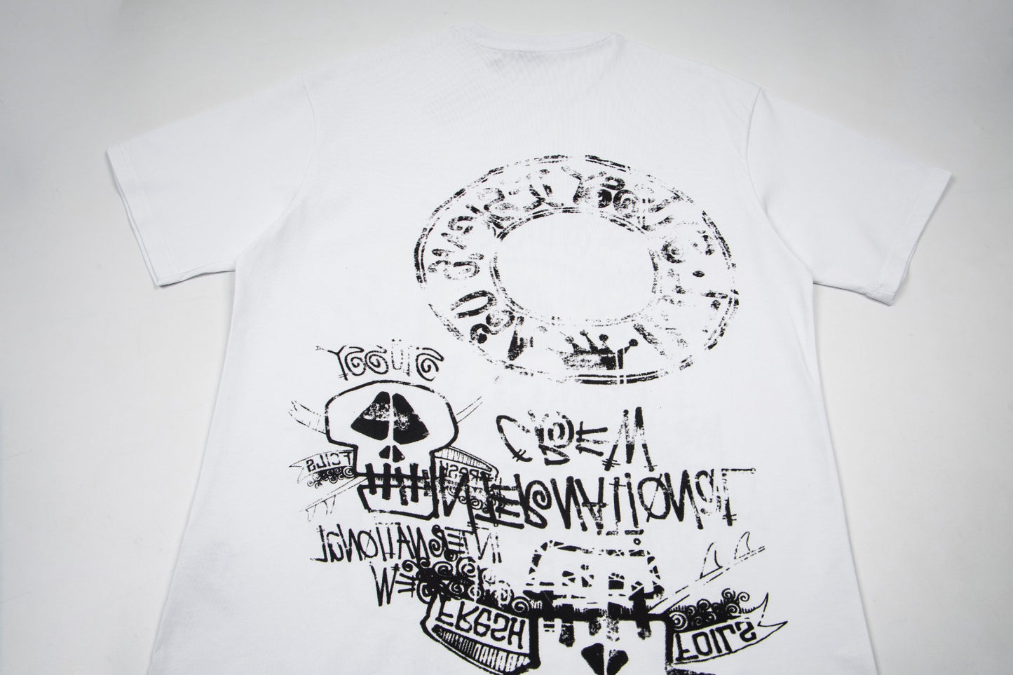 Stüssy International Crew Graffiti Skull T-Shirt - White