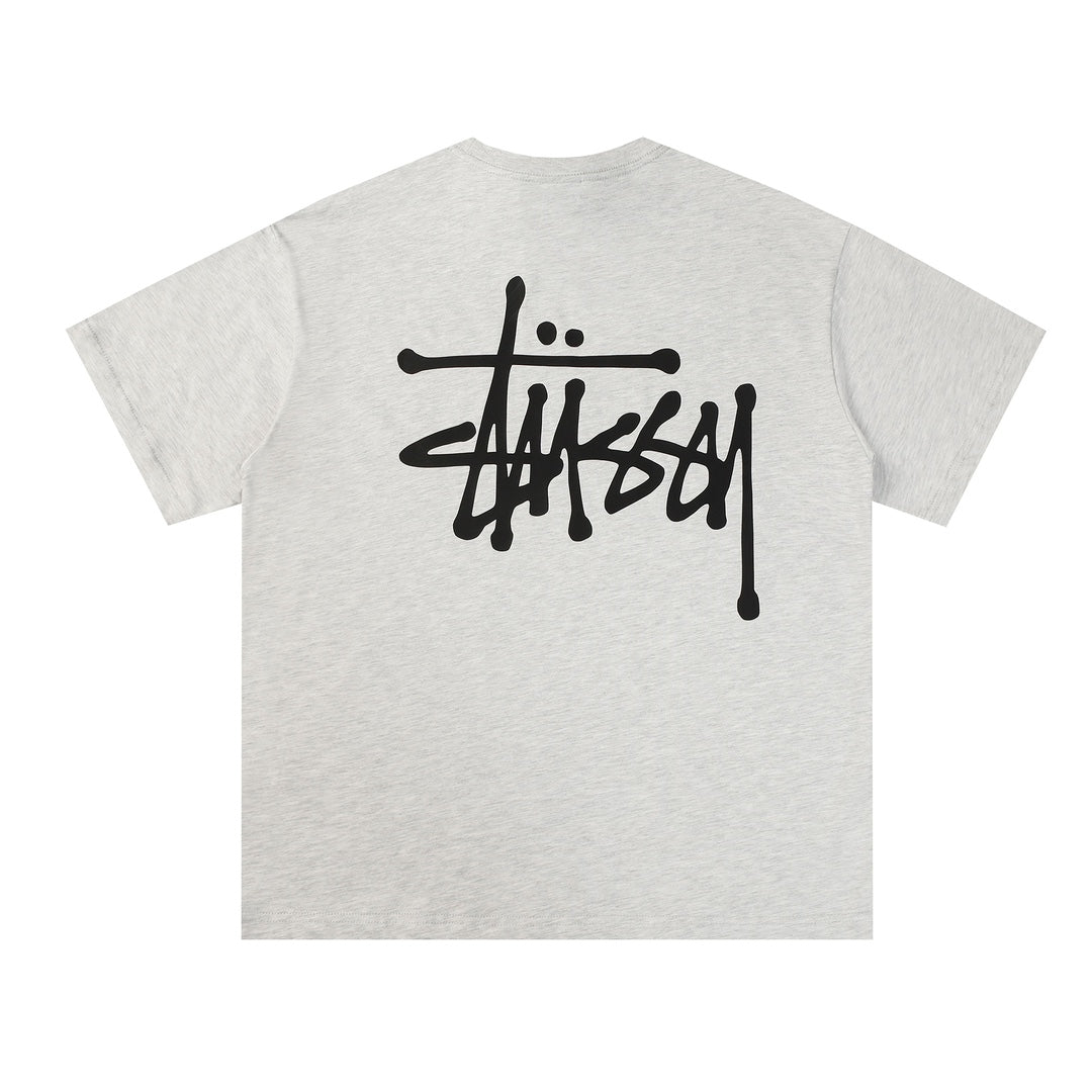 Stussy Basic Logo T-Shirt - Light Grey