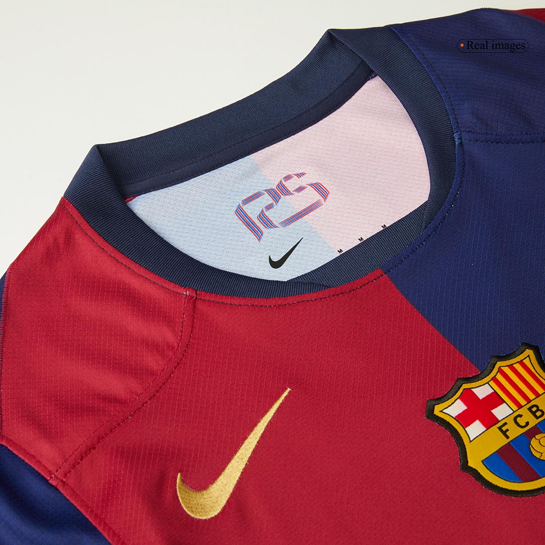 RAPHINHA #11 Barcelona Home Soccer Jersey 2024/25 Red&Blue - UCL (Spotify Logo Without Text)