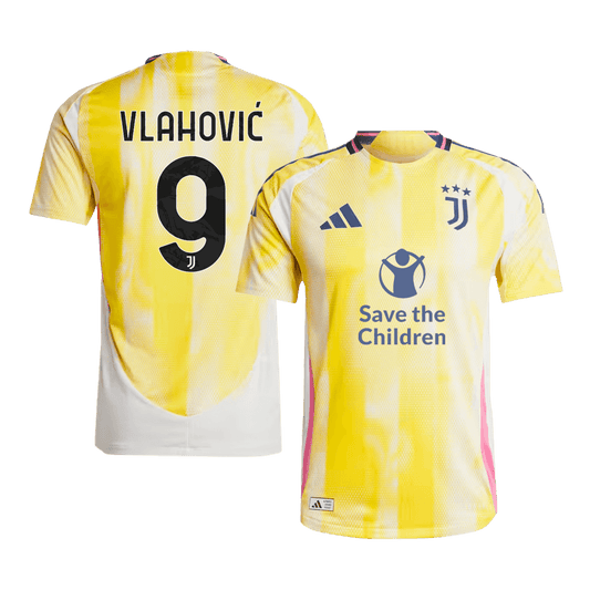 Authentic  VLAHOVIĆ  #9 Juventus Away Soccer Jersey 2024/25 - Save The Children Sponsor