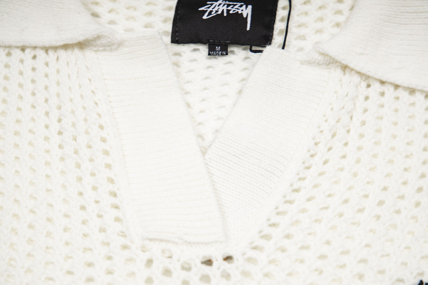 Stüssy Open Knit V-Neck Mesh Polo