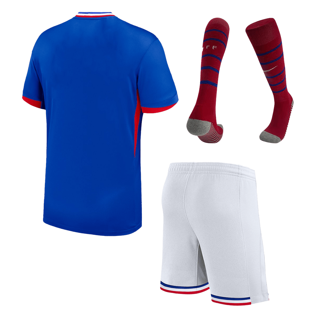 France Home Soccer Jersey Kit(Jersey+Shorts+Socks) Euro 2024