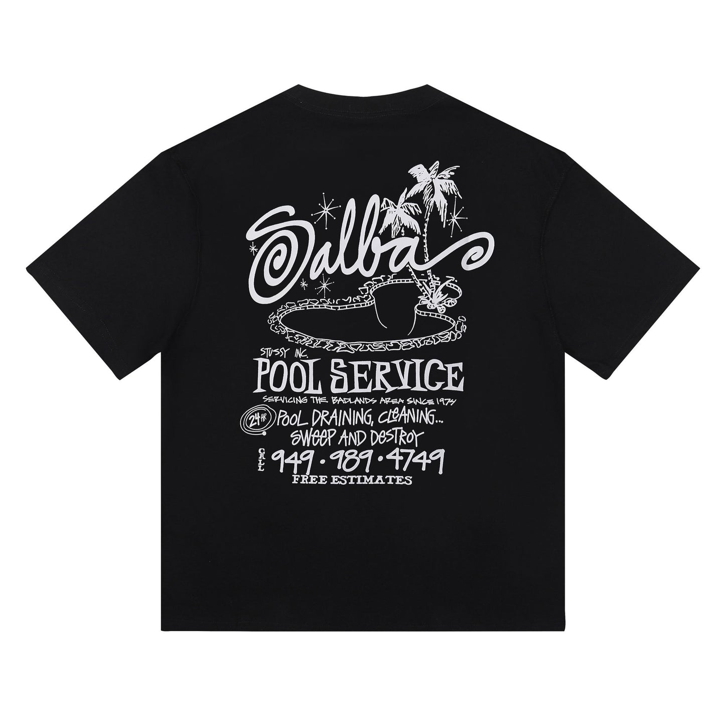 Stussy Alba Pool Service T-Shirt - Black