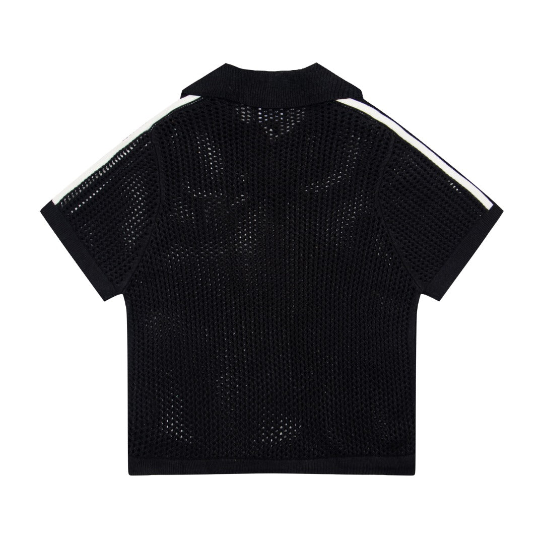 Stüssy Open Knit V-Neck Mesh Polo